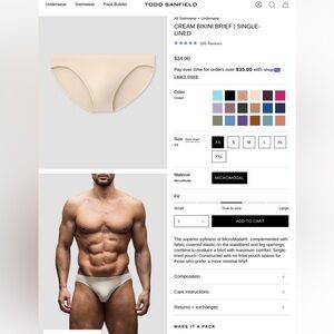 Todd Sanfield, White, Single Lined, Bikini Brief